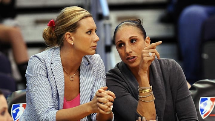 Sep. 21, 2012; Phoenix, AZ, USA; Phoenix Mercury forward Penny Taylor (left) and guard Diana Taurasi (right) talk on the bench during the game against the Minnesota Lynx at US Airways Center. The Lynx defeated 89 - 66. Mandatory Credit: Jennifer Stewart-Imagn Images Sep. 21, 2012; Phoenix, AZ, USA; Phoenix Mercury forward Penny Taylor (left) and guard Diana Taurasi (right) talk on the bench during the game against the Minnesota Lynx at US Airways Center. The Lynx defeated 89 - 66. Mandatory Credit: Jennifer Stewart-Imagn Images