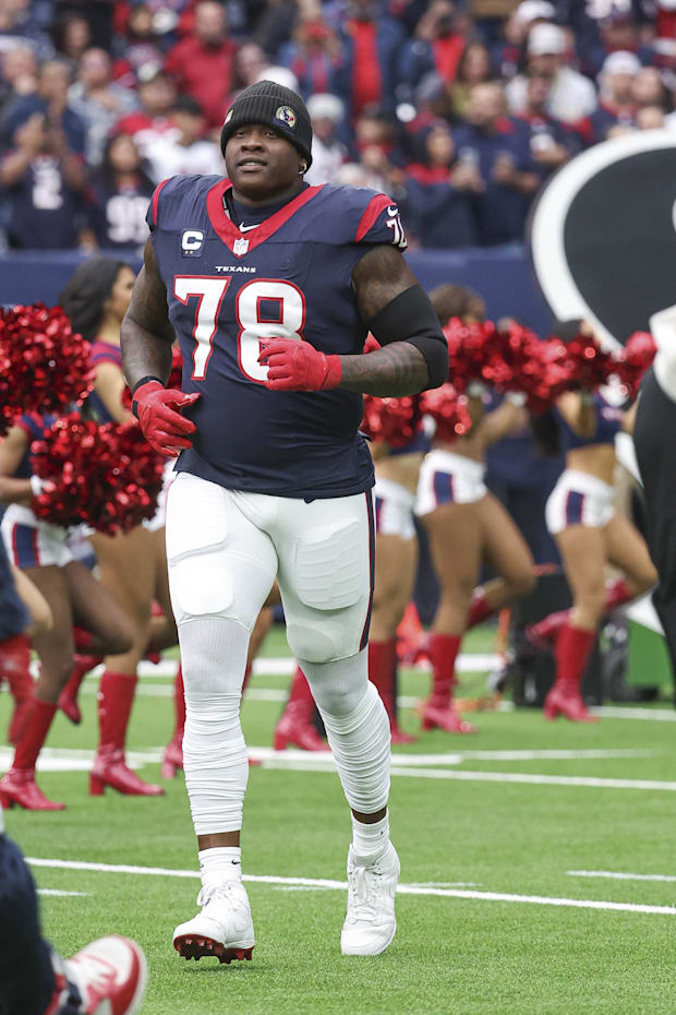 Houston Texans offensive tackle Laremy Tunsil before the game against the Tennessee Titans at NRG Stadium