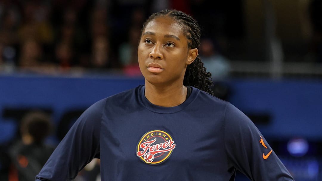 Aliyah Boston (7 Indiana Fever) is seen before the game on June 22, 2024.
