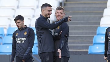 Jose Luis Mato Sanmartin, known as Joselu (L) of Real Madrid...