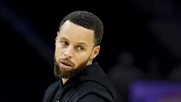 Mar 20, 2025; San Francisco, California, USA; Golden State Warriors guard Stephen Curry (30) warms up before the game against the Toronto Raptors at Chase Center. Mandatory Credit: John Hefti-Imagn Images