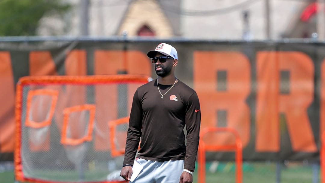 Browns general manager Andrew Berry watches minicamp, Tuesday, June 11, 2024, in Berea.