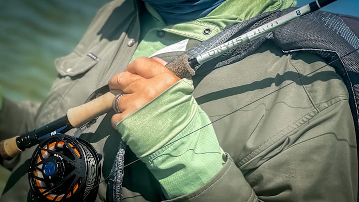 The Orvis Helios D on the Brewster flats of Cape Cod. The Orvis Helios D on the Brewster flats of Cape Cod.