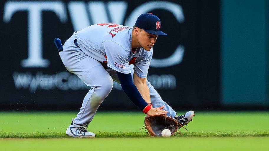 Cardinals second baseman JJ Wetherholt scoops up a grounder