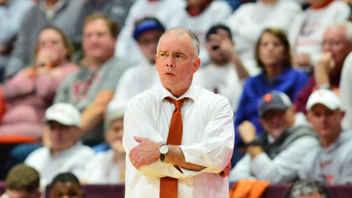 Jan 29, 2024; Blacksburg, Virginia, USA;  Virginia Tech Hokies head coach Mike Young during the second half at Cassell Coliseum. Mandatory Credit: Brian Bishop-USA TODAY Sports