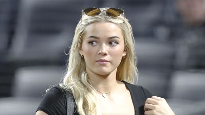 Jul 23, 2024: Livvy Dunne on the field after watching the Pittsburgh Pirates host the St. Louis Cardinals