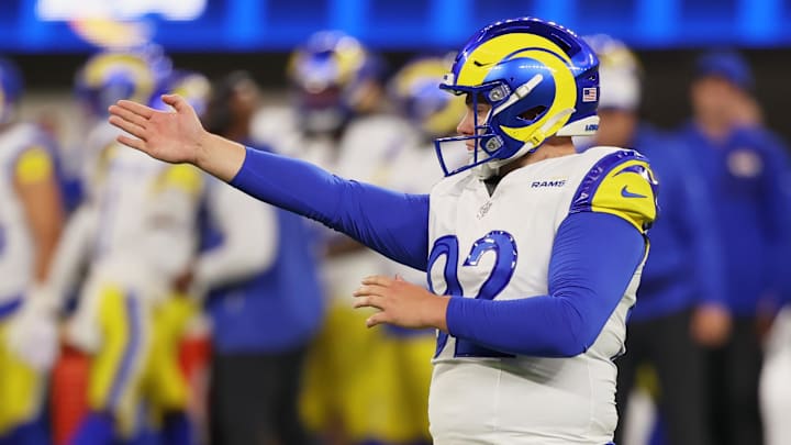 Los Angeles Rams kicker Harrison Mevis faces the Atlanta Falcons in Week 17.