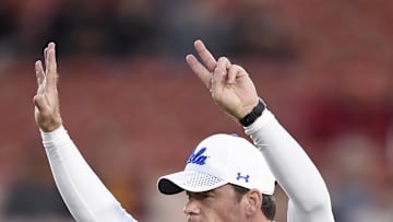 Former UCLA Bruins head coach Jim Mora. Mandatory Credit: Kelvin Kuo-Imagn Images