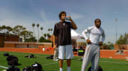 Apr 2, 2006; Los Angeles, CA, USA; Southern California Trojans quarterback (11) Matt Leinart and