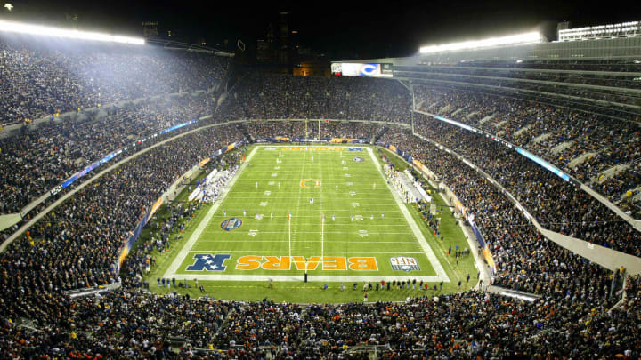 The newly renovated Soldier Field in the early 2000s