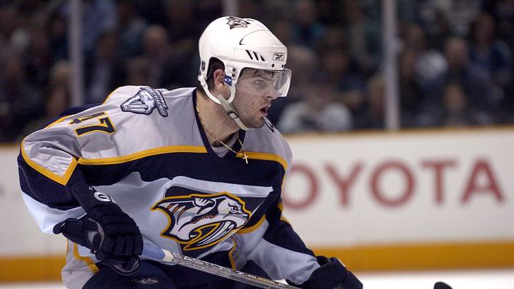 Apr 18, 2007; San Jose, CA, USA; Nashville Predators right wing Alexander Radulov (47) during the 1st period of game 4 in the Western Conference Quarterfinal series against the San Jose Sharks at HP Pavilion in San Jose, CA. Mandatory Credit: Kyle Terada-Imagn Images Copyright (c) 2007 Kyle Terada