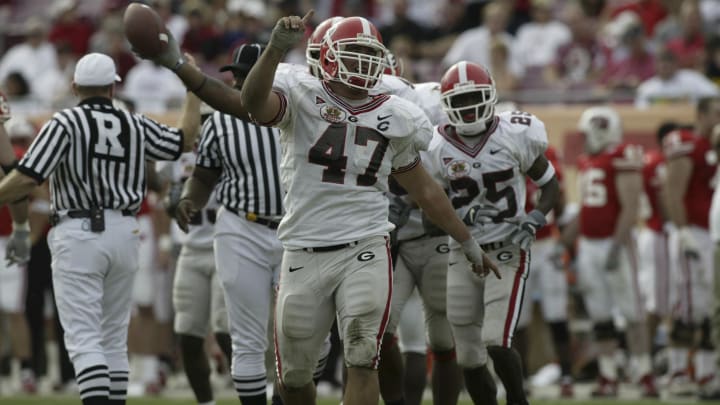 Georgia Bulldogs defensive end #47 David Pollack