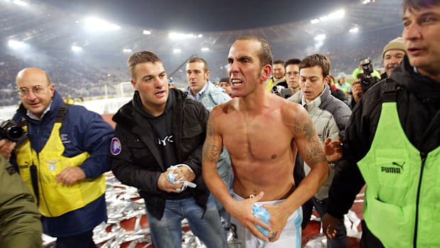 Paolo Di Canio was involved in one of the Derby della Capitale's most infamous and controversial moments.