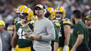 Jan 14, 2024; Arlington, Texas, USA; Green Bay head coach Matt LaFleur in the first half of the 2024