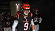 Aug 7, 2025; Philadelphia, Pennsylvania, USA; Cincinnati Bengals quarterback Joe Burrow (9) in the tunnel against the Philadelphia Eagles at Lincoln Financial Field. Mandatory Credit: Eric Hartline-Imagn Images