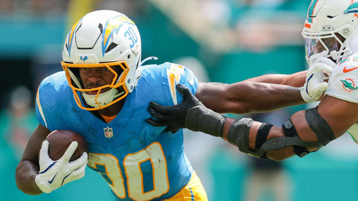 Chargers RB Kimani Vidal faces the Indianapolis Colts in Week 7.
