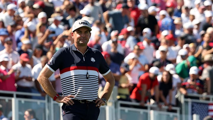 Keegan Bradley could only watch on Friday as his team struggled to keep pace with Europe.