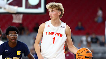 Jun 24, 2023; Glendale, AZ, USA; Timpview player Dean Rueckert (1) during the Section 7 high school boys tournament at State Farm Stadium. Mandatory Credit: Mark J. Rebilas-Imagn Images