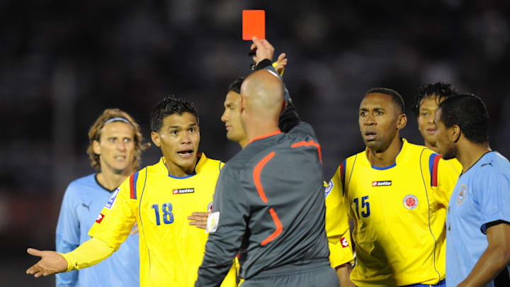 Colombia's forward Teofilo Gutierrez (18