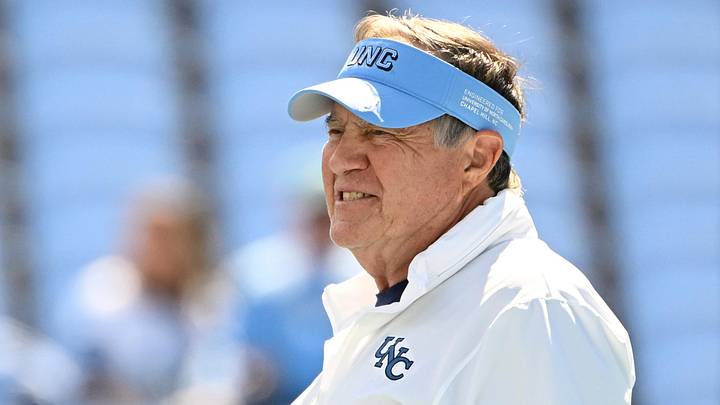 Sep 13, 2025; Chapel Hill, North Carolina, USA; North Carolina Tar Heels head coach Bill Belichick on the field before the game at Kenan Stadium. Mandatory Credit: Bob Donnan-Imagn Images