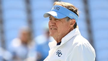 Sep 13, 2025; Chapel Hill, North Carolina, USA; North Carolina Tar Heels head coach Bill Belichick on the field before the game at Kenan Stadium. Mandatory Credit: Bob Donnan-Imagn Images