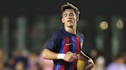 Gavi con el Barcelona en amistosos