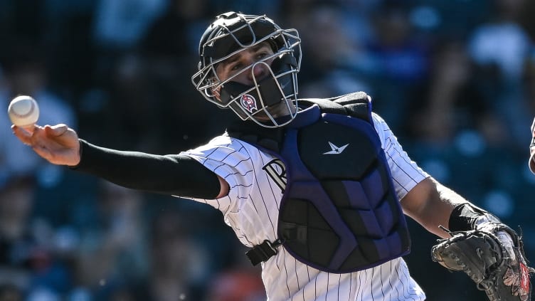 Colorado Rockies catcher Austin Wynns