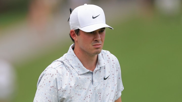 Davis Thompson had an unfortunate hole after an impeccable tee shot at the Bank of Utah Championship. Davis Thompson had an unfortunate hole after an impeccable tee shot at the Bank of Utah Championship.