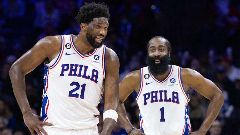 Joel Embiid and James Harden played together on the 76ers for nearly two years.  | Bill Streicher-Imagn Images