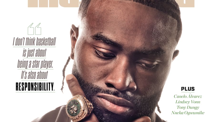 Boston Celtics star Jaylen Brown on the cover of Sports Illustrated.