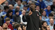 Dec 16, 2023; Omaha, Nebraska, USA;  Alabama Crimson Tide assistant coach Preston Murphy watches action against the Creighton Bluejays in the first half  at CHI Health Center Omaha. Mandatory Credit: Steven Branscombe-Imagn Images