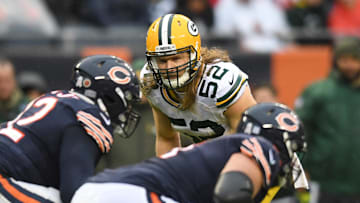 Nov 12, 2017; Chicago, IL, USA; Green Bay Packers linebacker Clay Matthews (52) in action during against the Chicago Bears a game at Soldier Field. The Packers won 23-16.