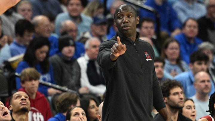 Dec 16, 2023; Omaha, Nebraska, USA;  Alabama Crimson Tide assistant coach Preston Murphy watches action against the Creighton Bluejays in the first half  at CHI Health Center Omaha. Mandatory Credit: Steven Branscombe-USA TODAY Sports