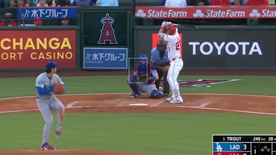 Shohei Ohtani pitches against former teammate Mike Trout for the first time in an MLB game. 