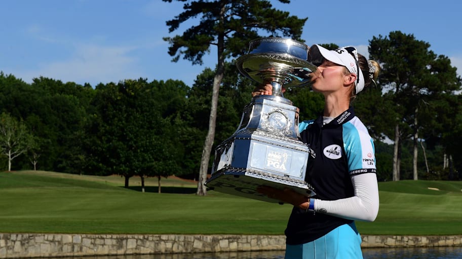 Nelly Korda won her first major title at the 2021 KPMG Women's PGA Championship.  | Adam Hagy-Imagn Images