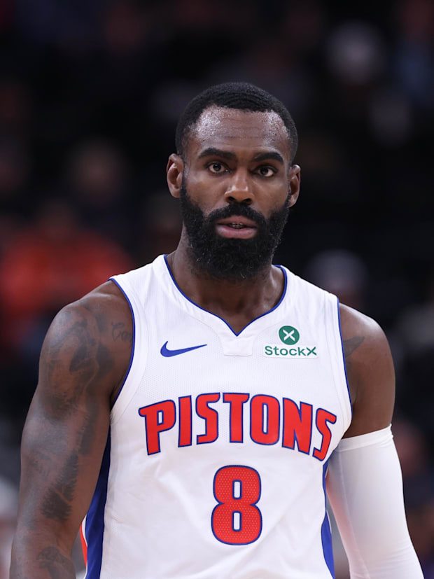 O atacante de Detroit Pistons, Tim Hardaway Jr., 