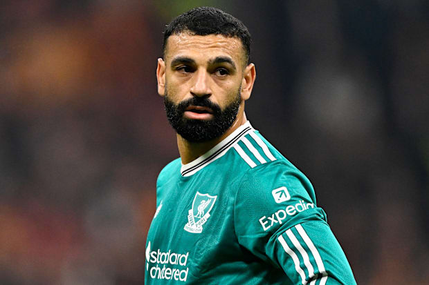 Mohamed Salah looking into the middle distance. Mohamed Salah looking into the middle distance.