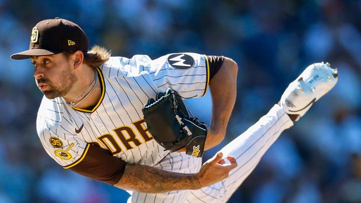 Mar 26, 2026; San Diego, California, USA; San Diego Padres relief pitcher David Morgan (66) throws a pitch during the eighth inning against the Detroit Tigers at Petco Park. Mandatory Credit: David Frerker-Imagn Images