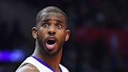 Dec 4, 2016; Los Angeles, CA, USA;  Los Angeles Clippers guard Chris Paul (3) reacts to a foul call in the second half of the game against the Indiana Pacers at Staples Center. Pacers won 111-102. Mandatory Credit: Jayne Kamin-Oncea-Imagn Images