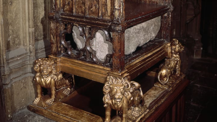 The Stone of Scone in the Coronation Chair.