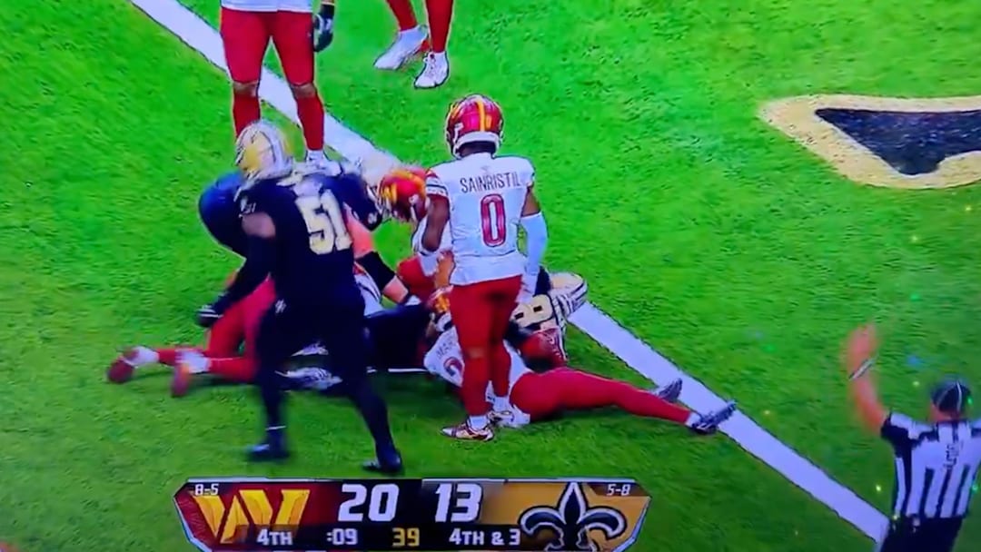 The clock stops at the end of the Commanders - Saints game.
