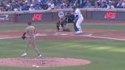 San Diego Padres reliever Mason Miller threw a 104.5 mph fastball to strike out Chicago Cubs catcher Carson Kelly.