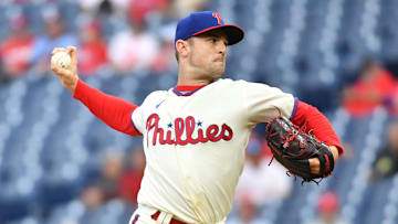 Sep 25, 2022; Philadelphia, Pennsylvania, USA; Philadelphia Phillies relief pitcher David Robertson (30) throws a pitch against the Atlanta Braves at Citizens Bank Park.