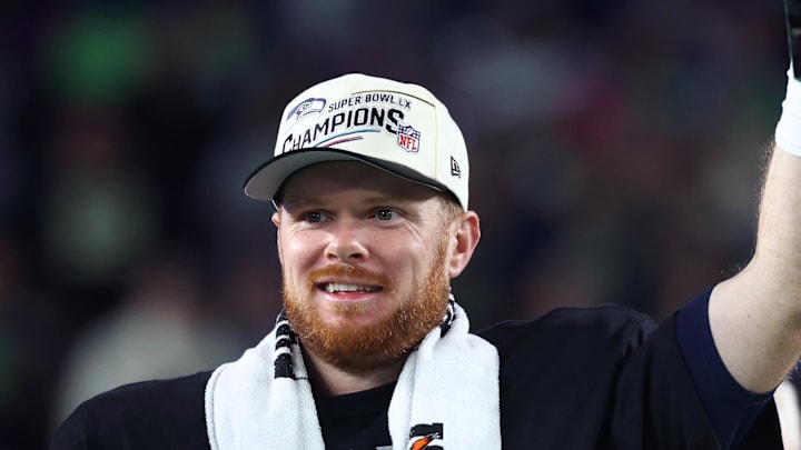 Seattle Seahawks quarterback Sam Darnold celebrates