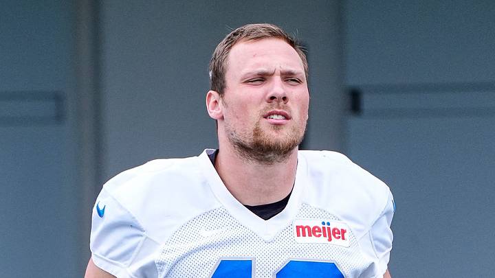 Detroit Lions linebacker Jack Campbell (46) before OTAs at Meijer Performance Center in Allen Park on Thursday, June 11, 2026.