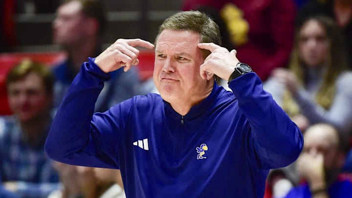 Kansas Jayhawks head coach Bill Self reacts to a play. Kansas Jayhawks head coach Bill Self reacts to a play.