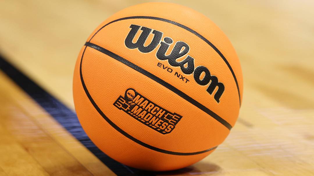 Mar 22, 2026; Tampa, FL, USA; A general view of a Wilson NCAA basketball in the second half during a second round game of the men's 2026 NCAA Tournament at Benchmark International Arena. Mandatory Credit: Matt Pendleton-Imagn Images