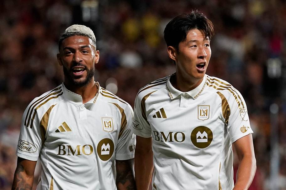 Denis Bouanga (left) and Son Heung-min (right) scored for LAFC