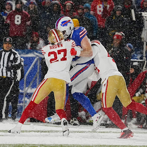 Dawson Knox after the catch
