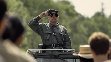 Mark Hamill as The Major in The Long Walk. Photo Credit: Murray Close/Lionsgate
